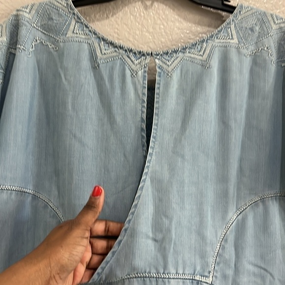 Anthropologie Holding Horses Dress Women Small Boho Western Cowgirl Denim Dress - Picture 7 of 11